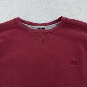 Starter Sweater Mens XL Burgundy Crewneck Pullover Embroidered Logo Casual Warm